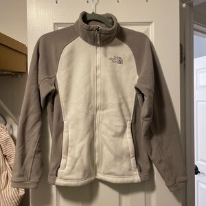 The North Face Gray and Cream Fleece Jacket